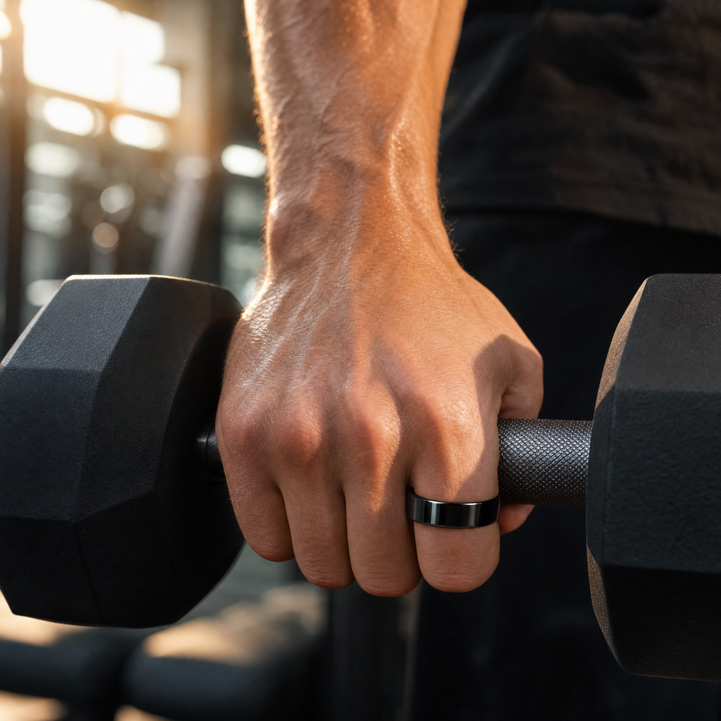 Bague connectée ELYVA Pulse portée a la salle de sport