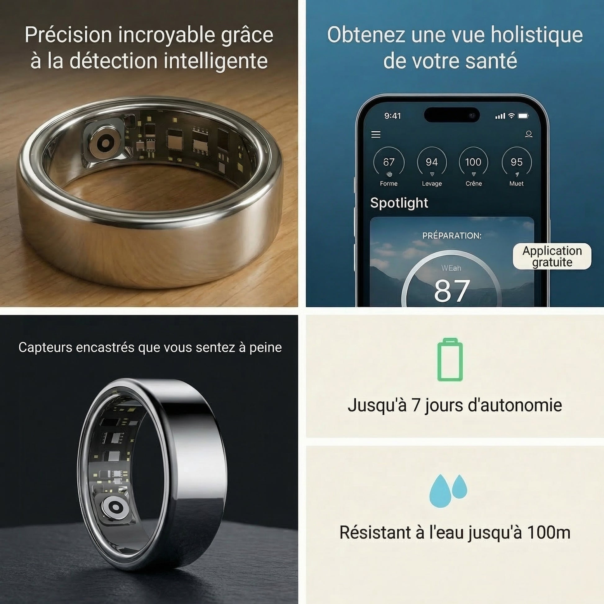 Mesures précises de fréquence cardiaque et SpO2 par la bague connectée ELYVA Pulse